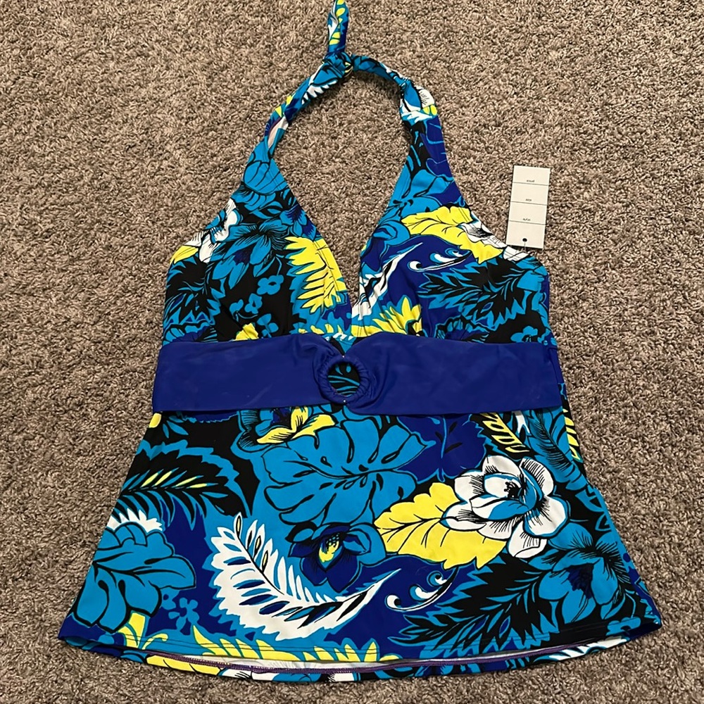 Size 14  Contour Blue/yellow  Swimsuit Top Only - S-11